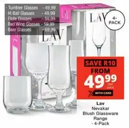 Checkers Lav Nevakar Blush Glassware Range offer