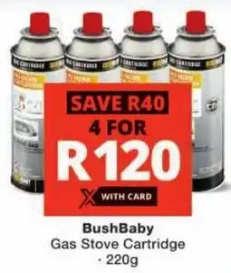 Checkers BushBaby Gas Stove Cartridge offer
