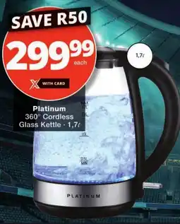 Checkers Platinum 360 Cordless Glass Kettle offer