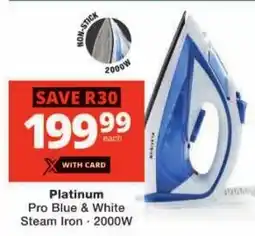 Checkers Platinum Pro Blue & White Steam Iron offer