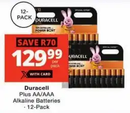 Checkers Duracell Plus AA/ AAA Alkaline Batteries offer