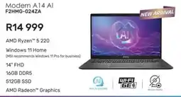Computer Mania Msi Modern A14 AI AMD Ryzen 5 220 Laptop offer