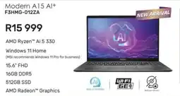 Computer Mania Msi Modern A15 AI+ AMD Ryzen Ai 5 330 Laptop offer