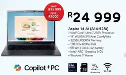 Computer Mania Acer Aspire 14 AI Intel Core Ultra 7 258V Processor Laptop offer