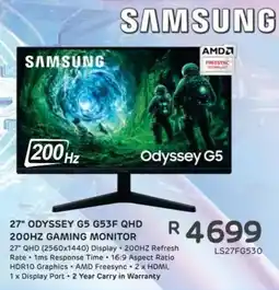 Computer Mania Samsung 27" Odyssey G5 G53F QHD 200Hz Gaming Monitor offer