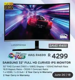 Computer Mania Samsung 32" Full HD Curved IPS Monitor offer