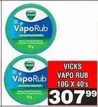 Advance Cash n Carry VICKS VAPO RUB 10G X 40's offer