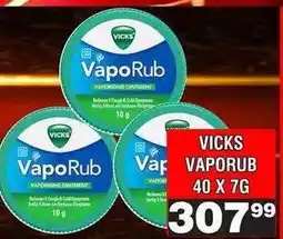 Advance Cash n Carry VICKS VAPORUB 40 X 7G offer