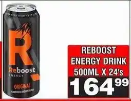 Advance Cash n Carry REBOOST ENERGY DRINK 500ML X 24's offer