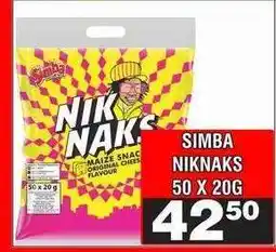 Advance Cash n Carry SIMBA NIKNAKS 50 X 20G offer