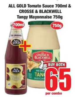 Boxer ALL GOLD Tomato Sauce 700ml & CROSSE & BLACKWELL Tangy Mayonnaise 750g offer