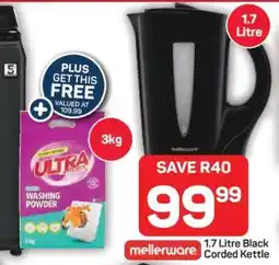 Pick n Pay Hypermarket Mellerware 1.7 Litre Black Corded Kettle offer