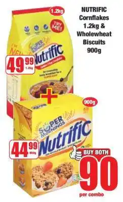 Boxer NUTRIFIC Cornflakes 1.2kg & Wholewheat Biscuits 900g offer