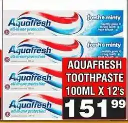 Advance Cash n Carry AQUAFRESH TOOTHPASTE 100ML X 12's offer