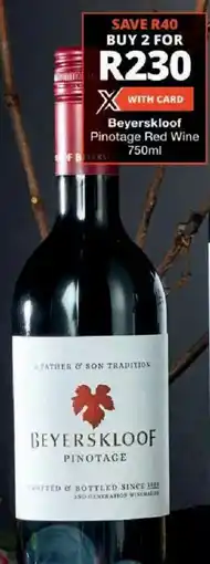 Checkers Beyerskloof Pinotage Red Wine offer
