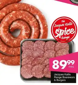 Save Jacques Kallis Range Boerewors & Burgers offer