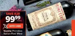 Checkers Vanitá Primitivo Italian Red Wine offer