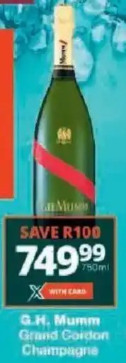 Checkers G.H. Mumm Grand Gordon Champagne offer