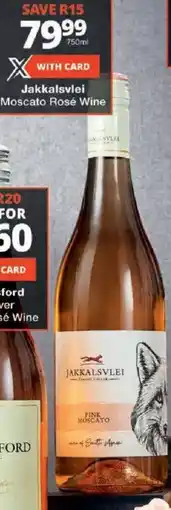 Checkers Jakkalsvlei Moscato Rosé Wine offer
