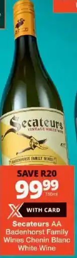 Checkers Secateurs AA Badenhorst Family Wines Chenin Blanc White Wine offer