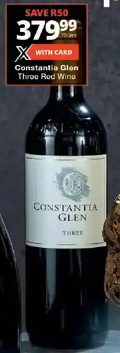 Checkers Constantia Glen Three Red Wine offer