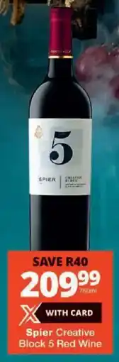 Checkers Spier Creative Block 5 Red Wine offer