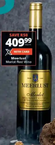 Checkers Meerlust Merlot Red Wine offer
