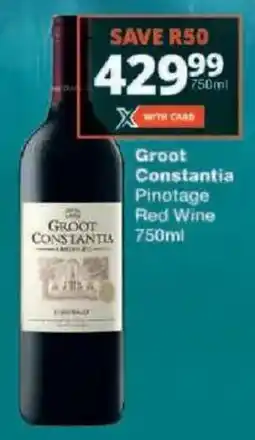 Checkers Groot Constantia Pinotage Red Wine offer