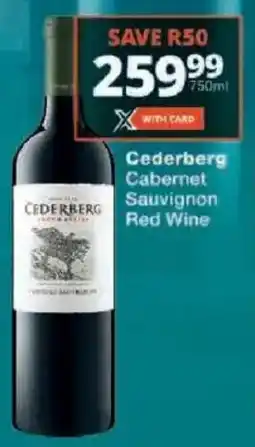 Checkers Cederberg Cabernet Sauvignon Red Wine offer