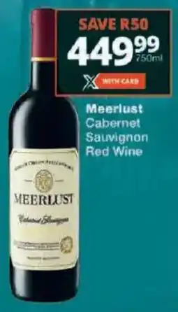 Checkers Meerlust Cabernet Sauvignon Red Wine offer