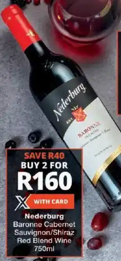 Checkers Nederburg Baronne Cabernet Sauvignon/ Shiraz Red Blend Wine offer