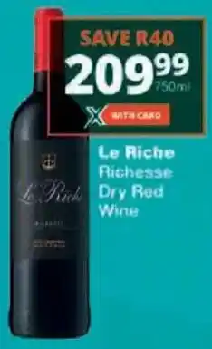 Checkers Le Riche Richesse Dry Red Wine offer