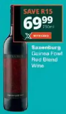 Checkers Saxenburg Guinea Fowl Red Blend Wine offer