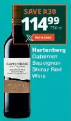 Checkers Hartenberg Cabernet Sauvignon Shiraz Red Wine offer
