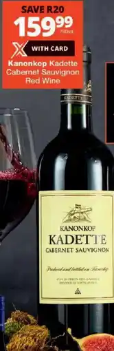 Checkers Kanonkop Kadette Cabernet Sauvignon Red Wine offer