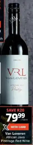 Checkers Van Loveren African Java Pinotage Red Wine offer