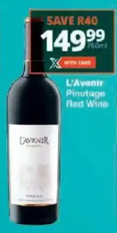 Checkers L'Avenir Pinotage Red Wine offer