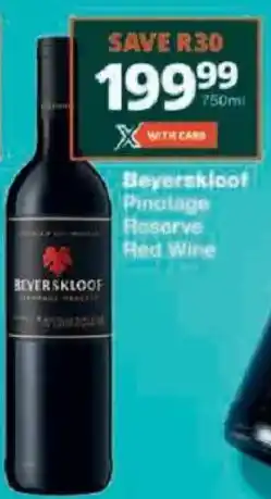 Checkers Beyerskloof Pinotage Reserve Red Wine offer
