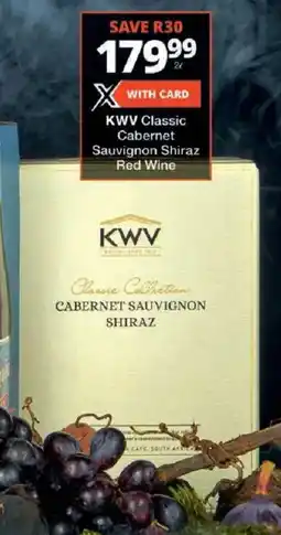 Checkers KWV Classic Cabernet Sauvignon Shiraz Red Wine offer