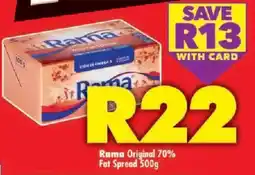 Shoprite Rama Original 70% Fat Spread offer