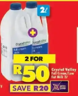 Shoprite Crystal Valley Full Cream/ Low Fat Milk offer