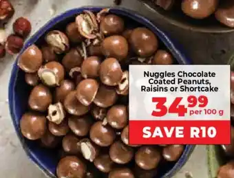 Food Lover's Market Nuggles Chocolate Coated Peanuts, Raisins or Shortcake offer