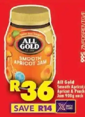 Shoprite All Gold Smooth Apricot/ Apricot & Peach Jam offer