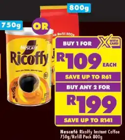 Shoprite Nescafé Ricoffy Instant Coffee/ Refill Pack offer