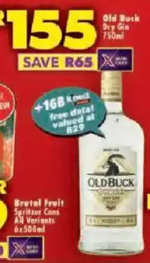 Shoprite Old Buck Dry Gin offer