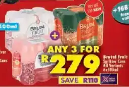 Shoprite Brutal Fruit Spritzer Cans All Variants offer