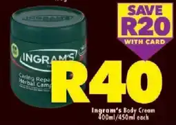 Shoprite Ingram's Body Cream offer
