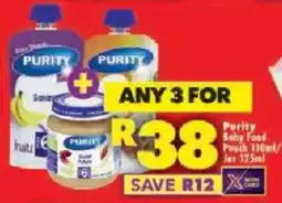 Shoprite Purity Baby Food Pouch / Jar offer