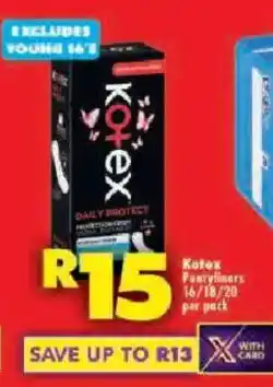 Shoprite Kotex Pantyliners offer