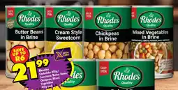 Shoprite Rhodes Chakalaka/ Sweetcorn/ Butter Beans/ Chickpeas/ Mixed Vegetables offer